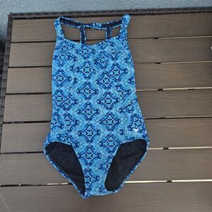 TYR Diamond Valley Halter Blue Control Fit One Piece Swimsuit  SIZE 8 New Sample